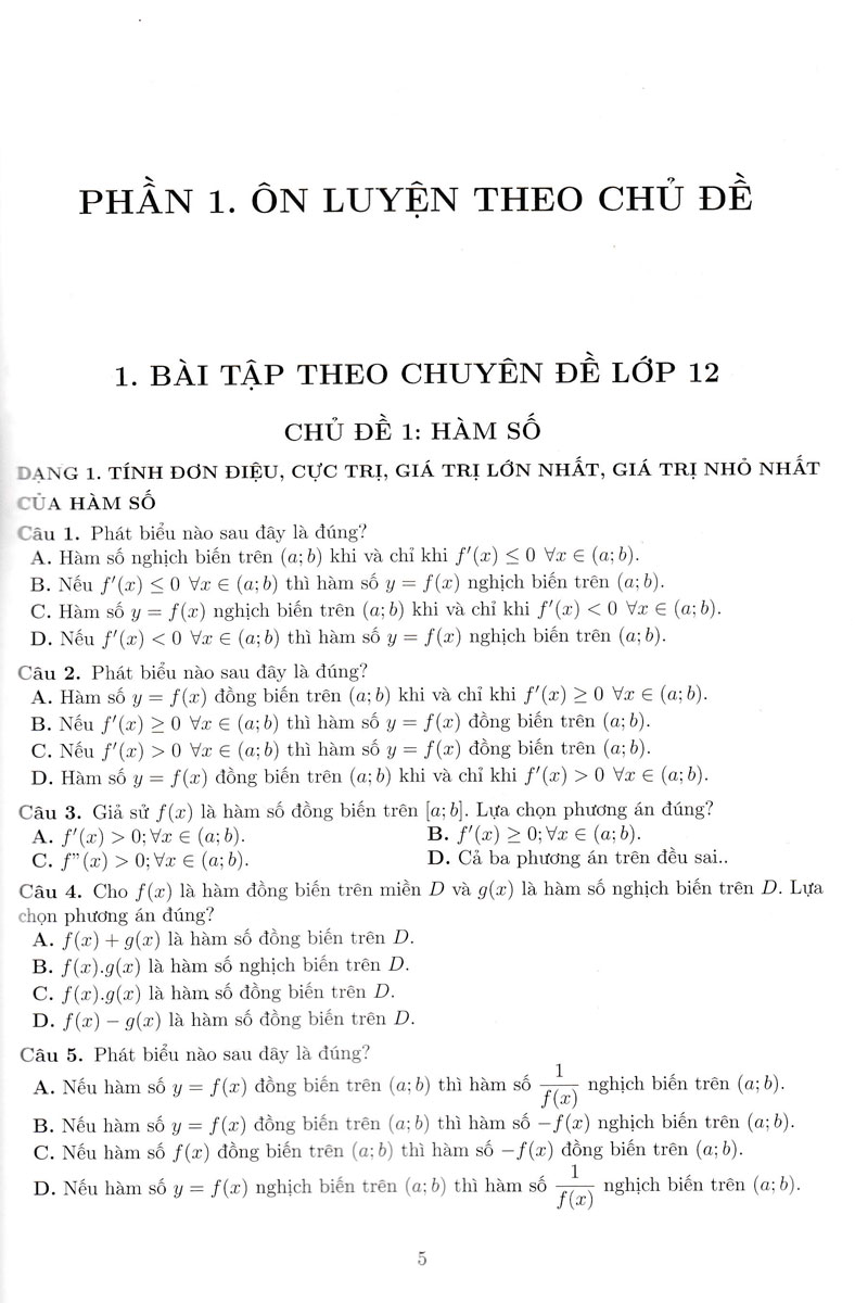 ôn luyện thi tốt nghiệp thpt năm 2024 - môn toán