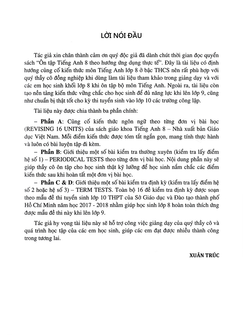 ôn luyện tiếng anh theo hướng ứng dụng thực tế - lớp 8