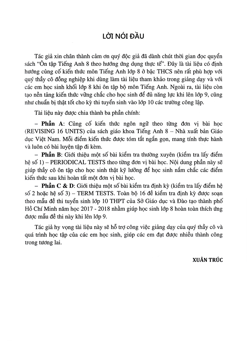 ôn luyện tiếng anh theo hướng ứng dụng thực tế - lớp 8
