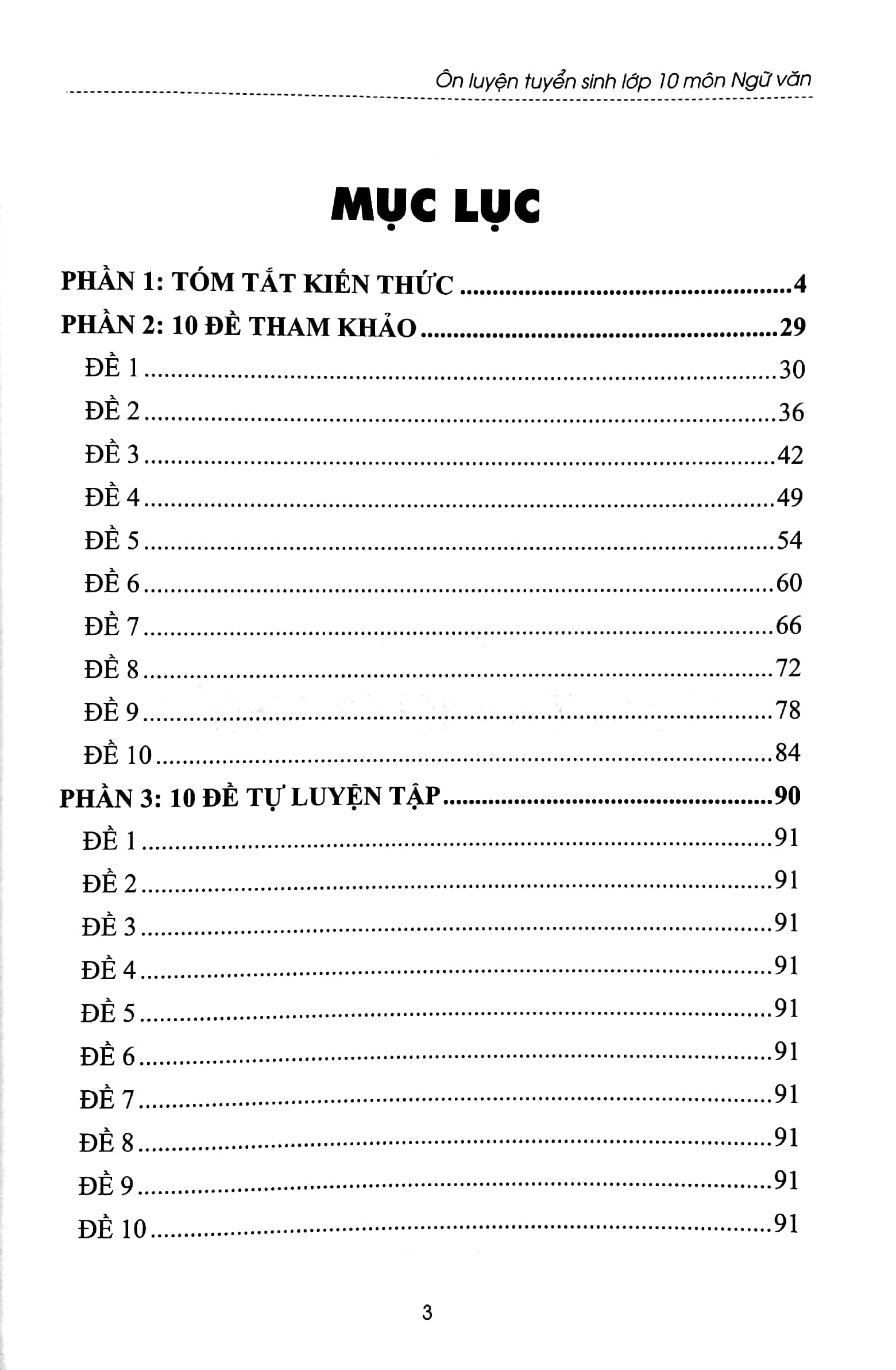 ôn luyện tuyển sinh lớp 10 - môn ngữ văn