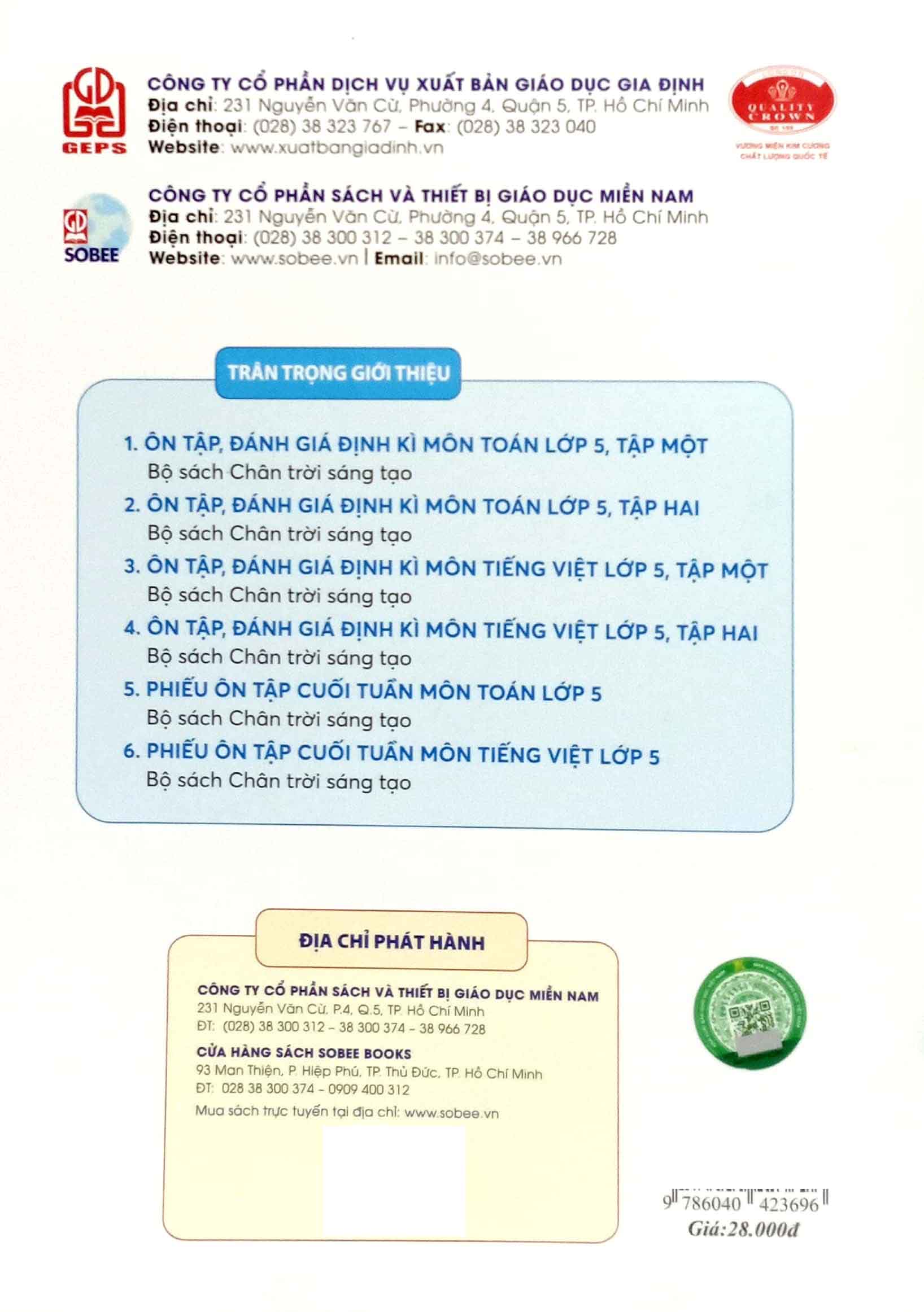 ôn tập, đánh giá định kì môn tiếng việt lớp 5 - tập 1 (chân trời) (chuẩn)