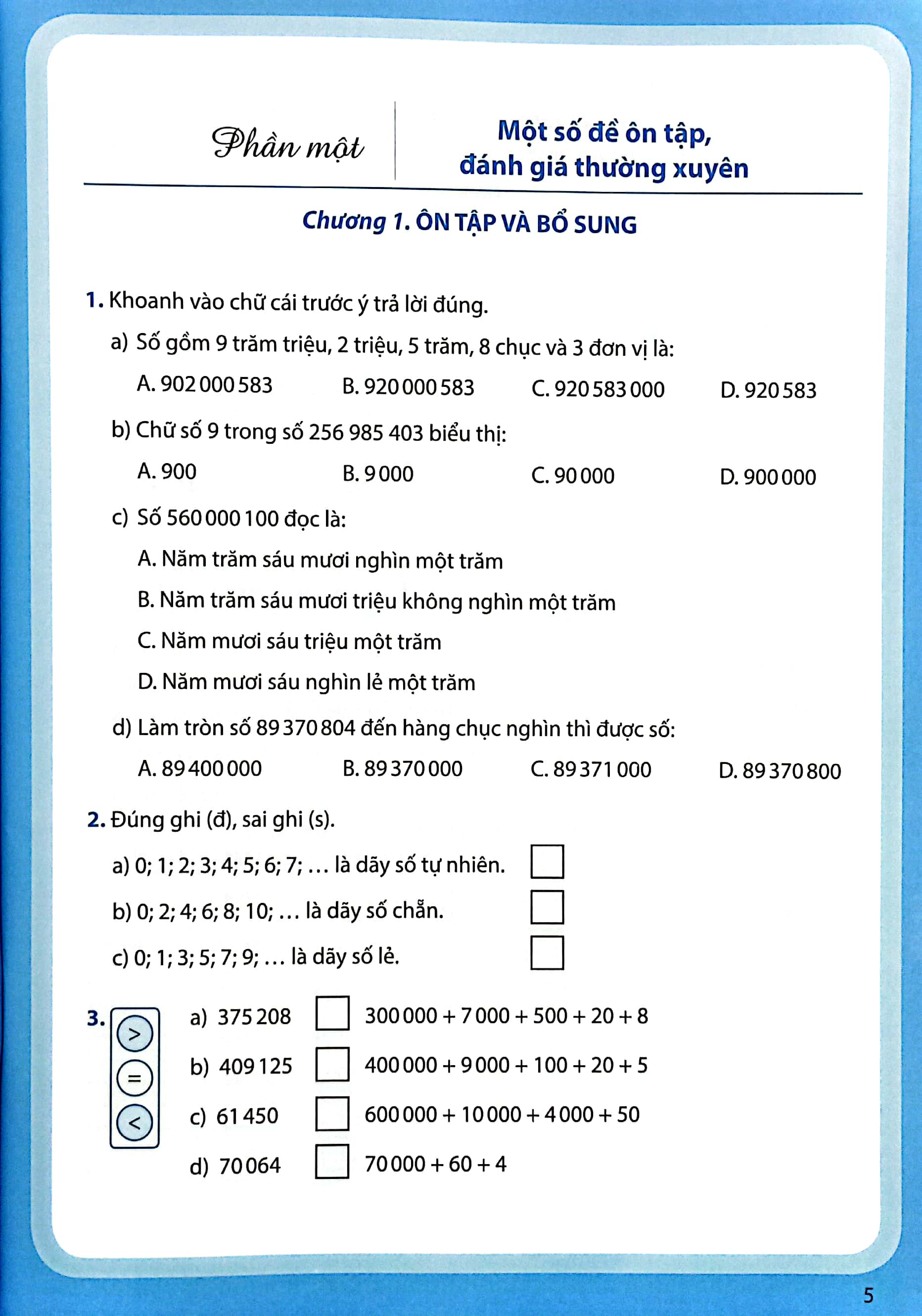 ôn tập, đánh giá định kì môn toán lớp 5 - tập 1 (chân trời) (chuẩn)