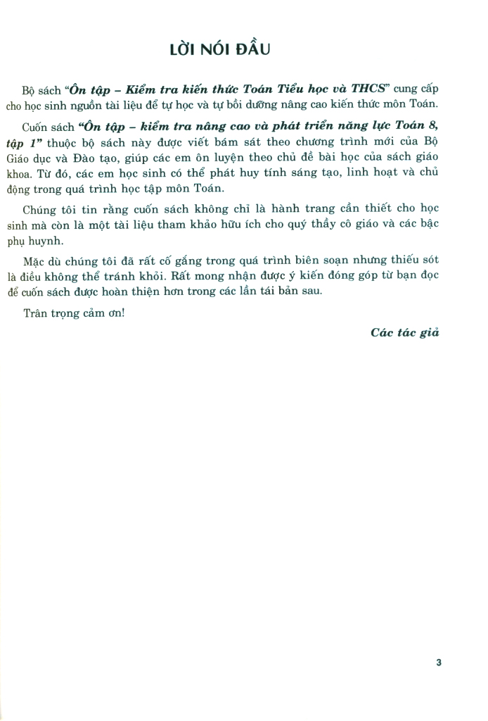 ôn tập-kiểm tra nâng cao và phát triển năng lực toán 8 - tập 1