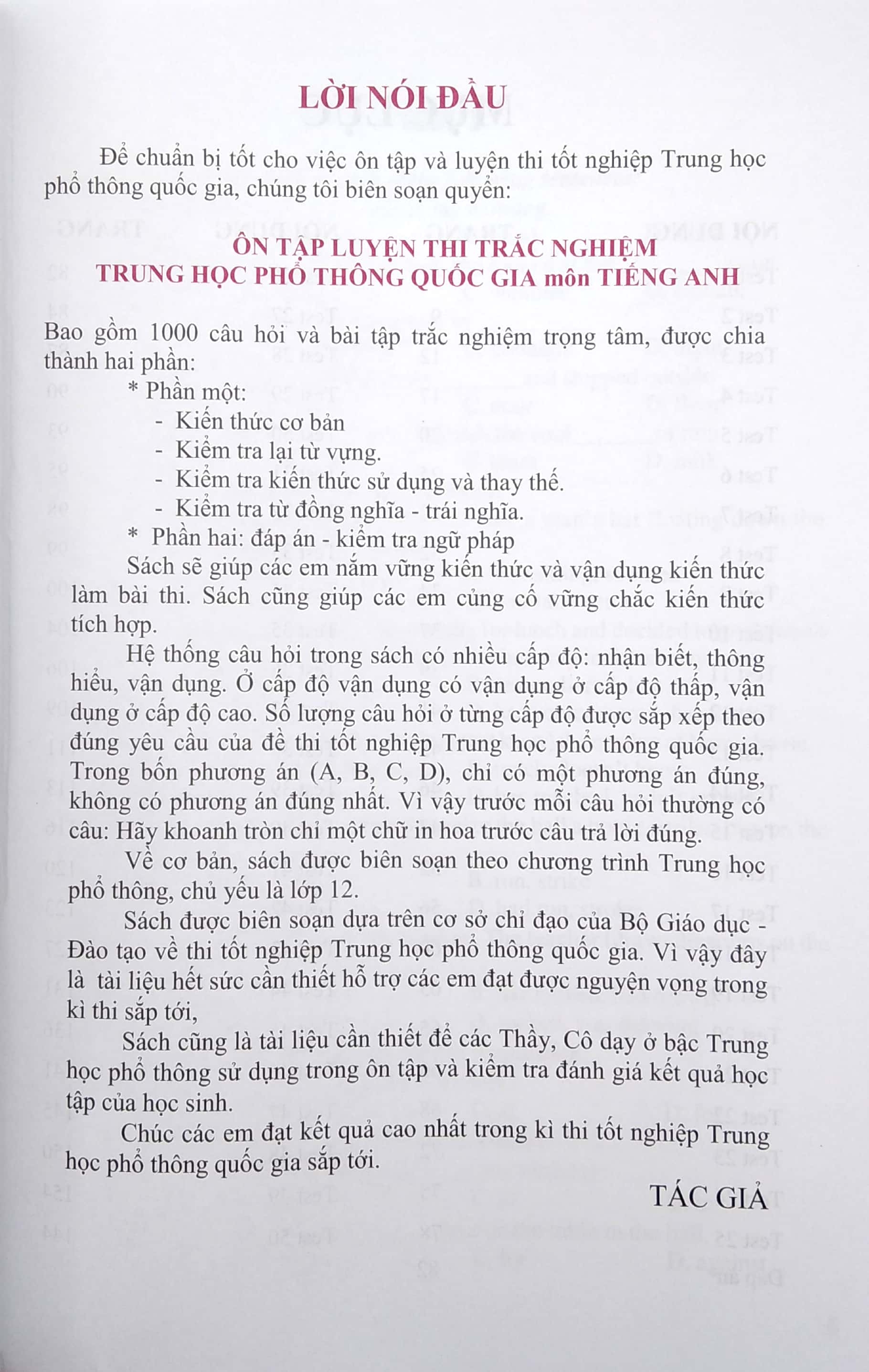 ôn tập luyện thi tốt nghiệp thpt quốc gia 2022 - môn tiếng anh