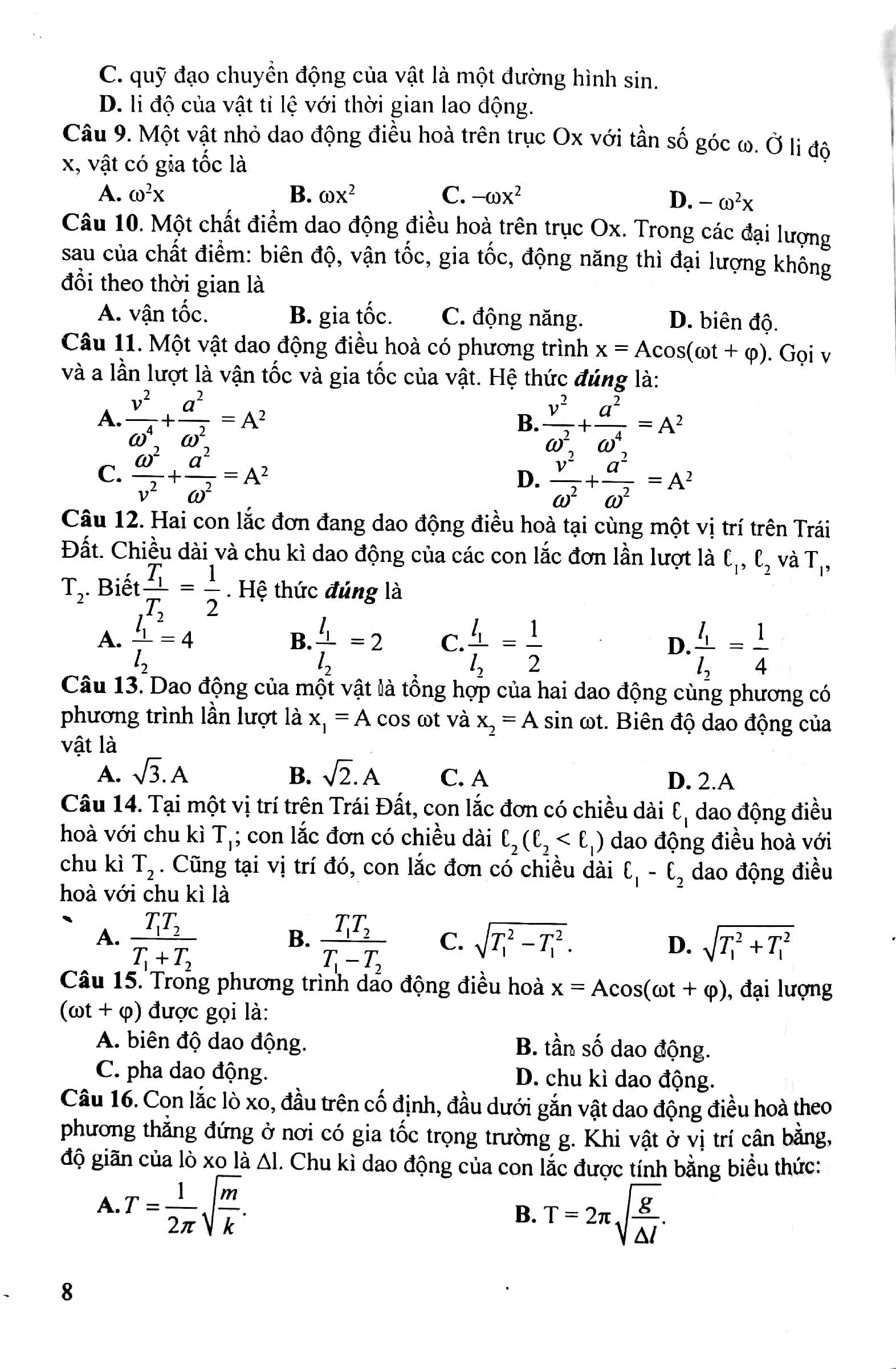 ôn tập luyện thi trắc nghiệm luyện thi thpt quốc gia 2020 - khoa học tự nhiên (vật lí - hóa học - sinh học)