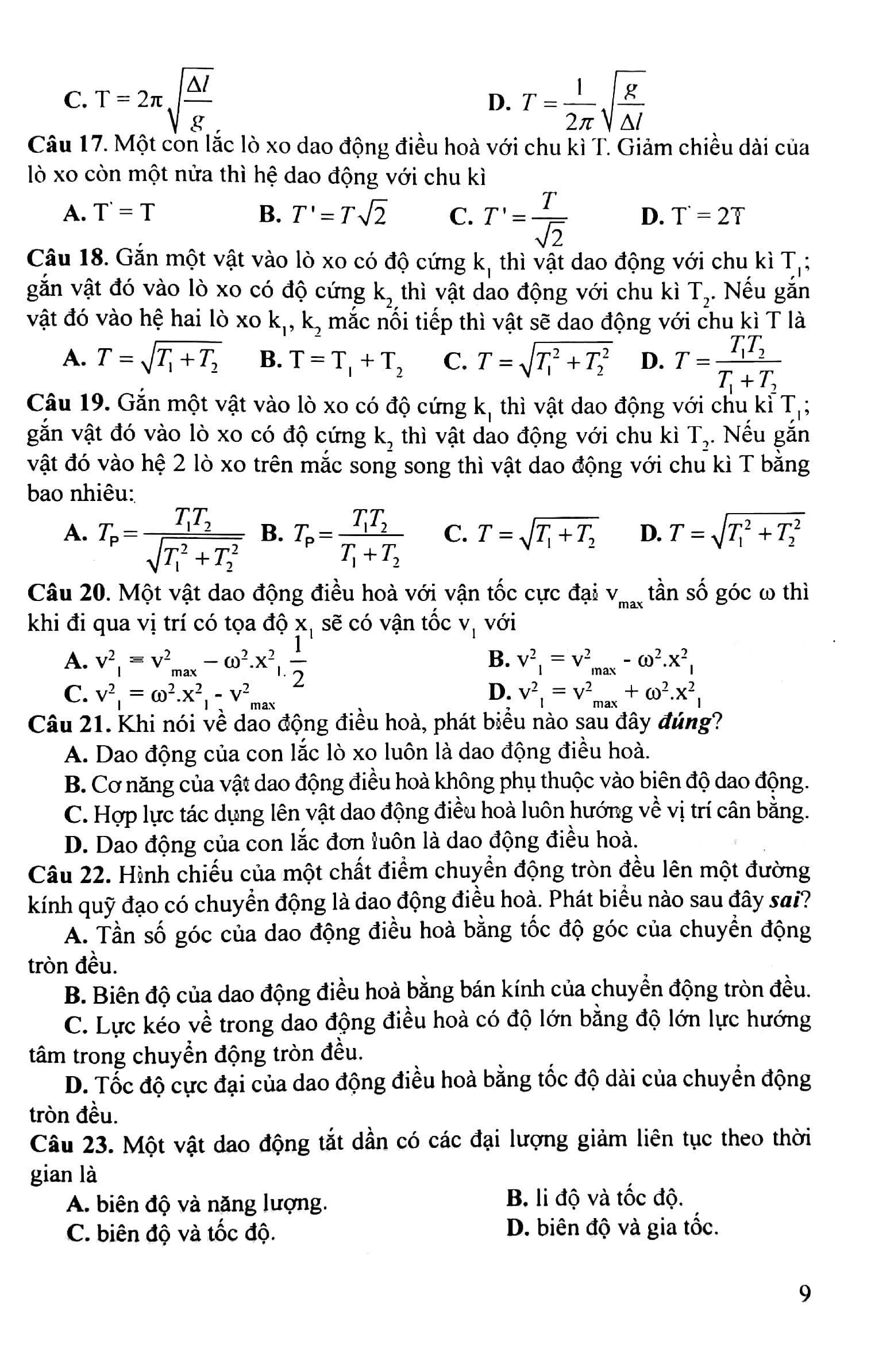 ôn tập luyện thi trắc nghiệm luyện thi thpt quốc gia 2020 - khoa học tự nhiên (vật lí - hóa học - sinh học)