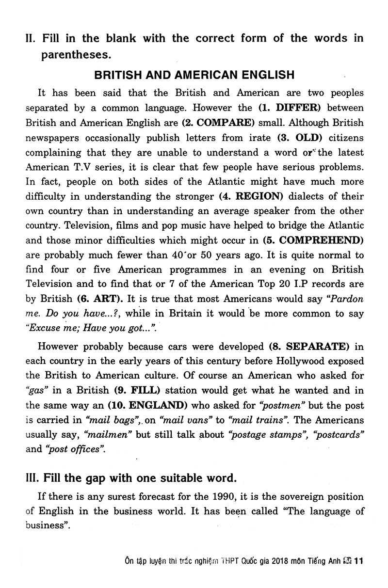 ôn tập luyện thi trắc nghiệm thpt quốc gia 2019 - môn tiếng anh