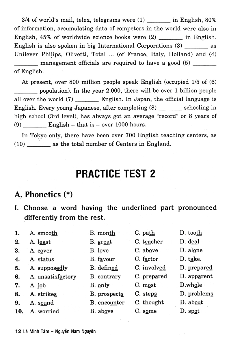 ôn tập luyện thi trắc nghiệm thpt quốc gia 2019 - môn tiếng anh