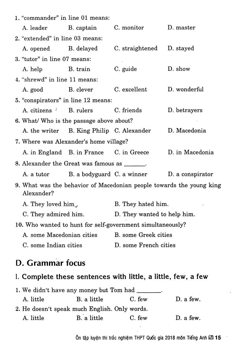 ôn tập luyện thi trắc nghiệm thpt quốc gia 2019 - môn tiếng anh