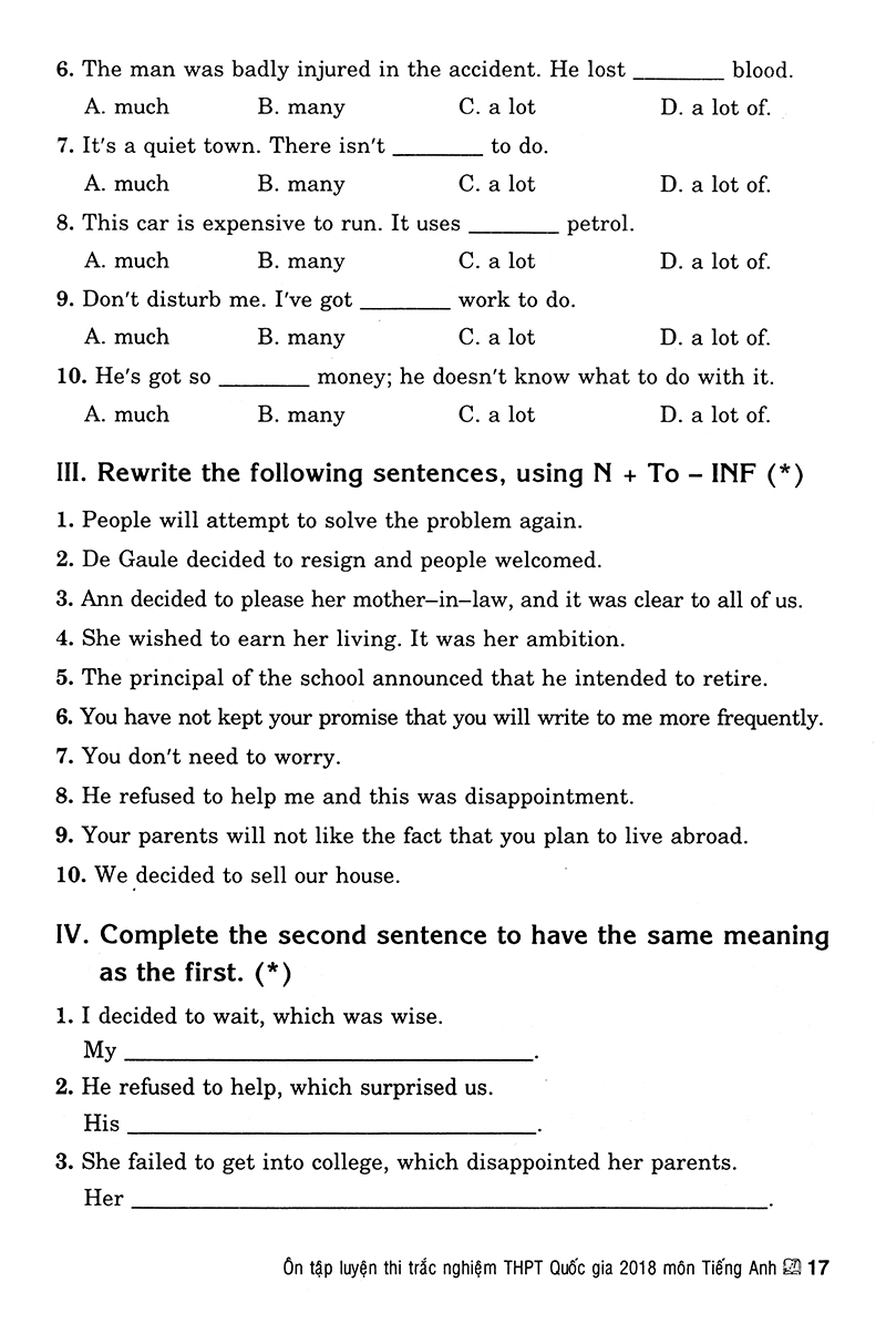 ôn tập luyện thi trắc nghiệm thpt quốc gia 2019 - môn tiếng anh