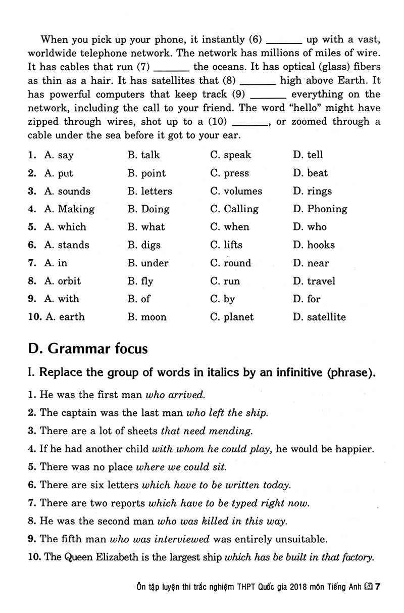 ôn tập luyện thi trắc nghiệm thpt quốc gia 2019 - môn tiếng anh