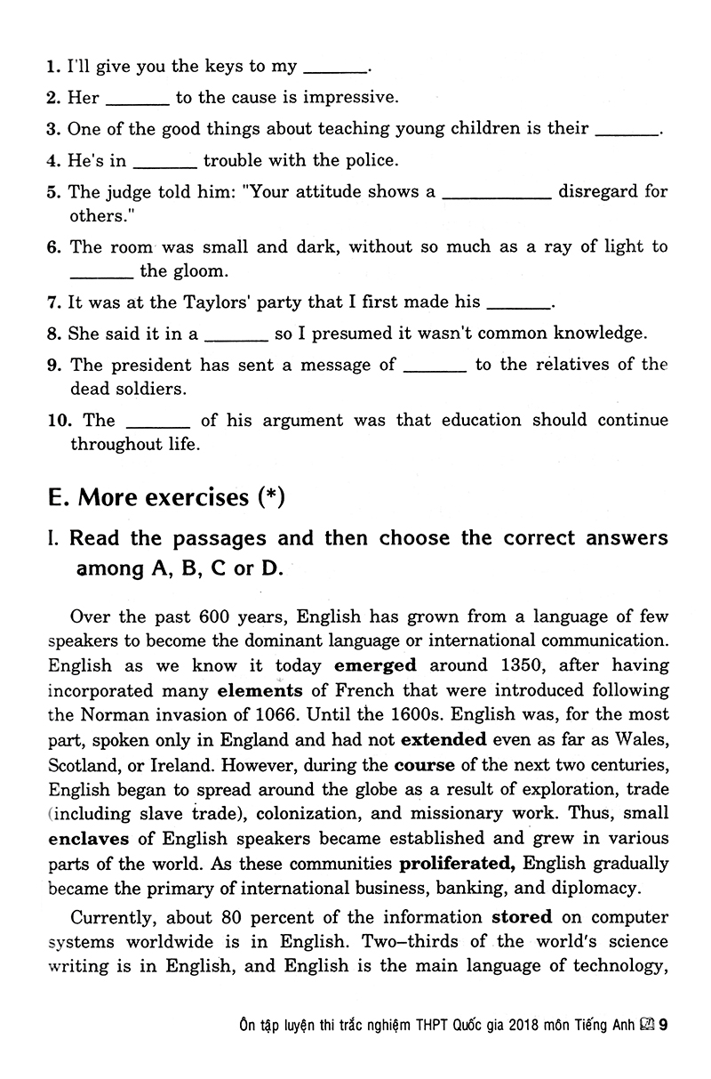 ôn tập luyện thi trắc nghiệm thpt quốc gia 2019 - môn tiếng anh