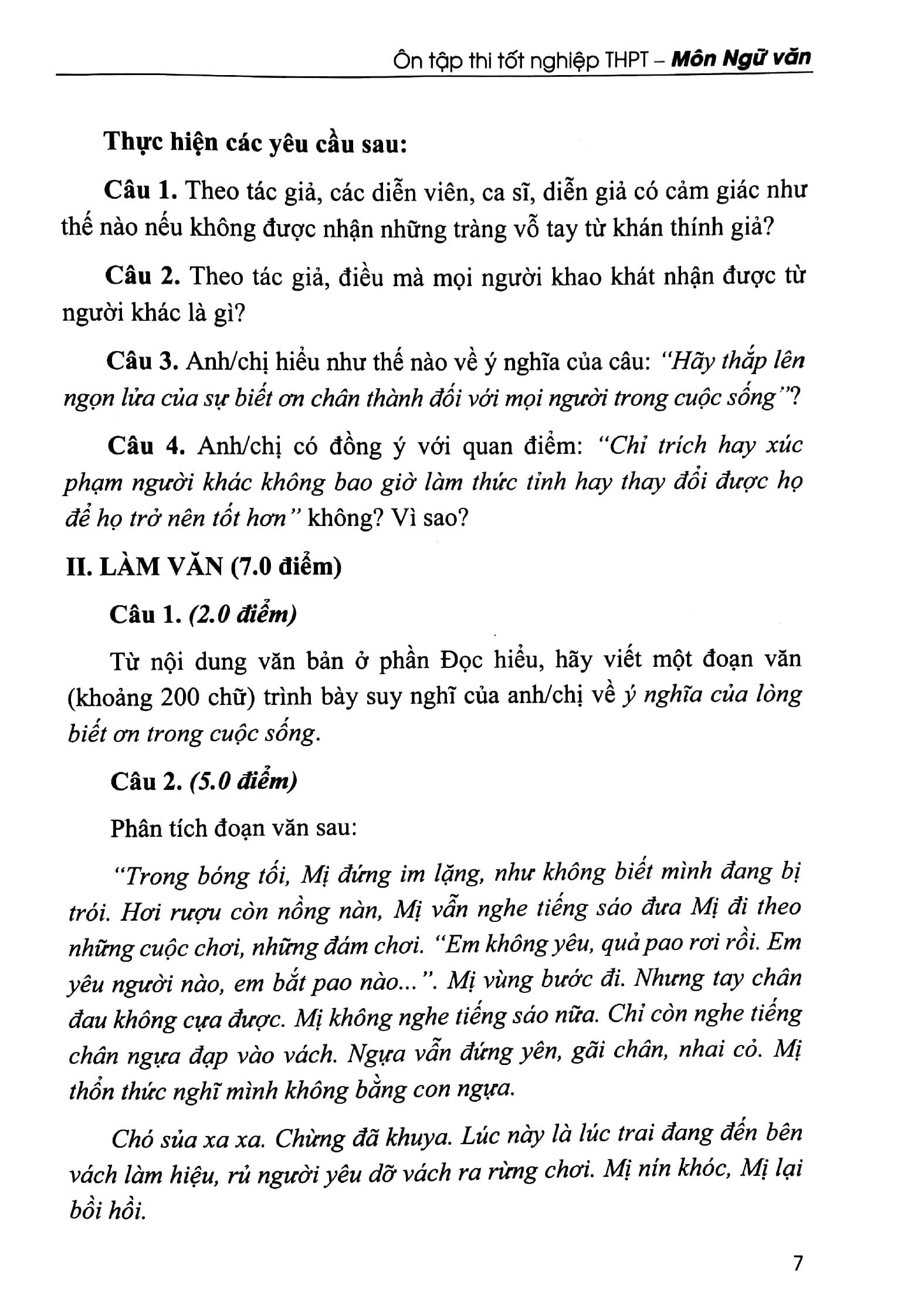 ôn tập thi tốt nghiệp thpt - môn ngữ văn