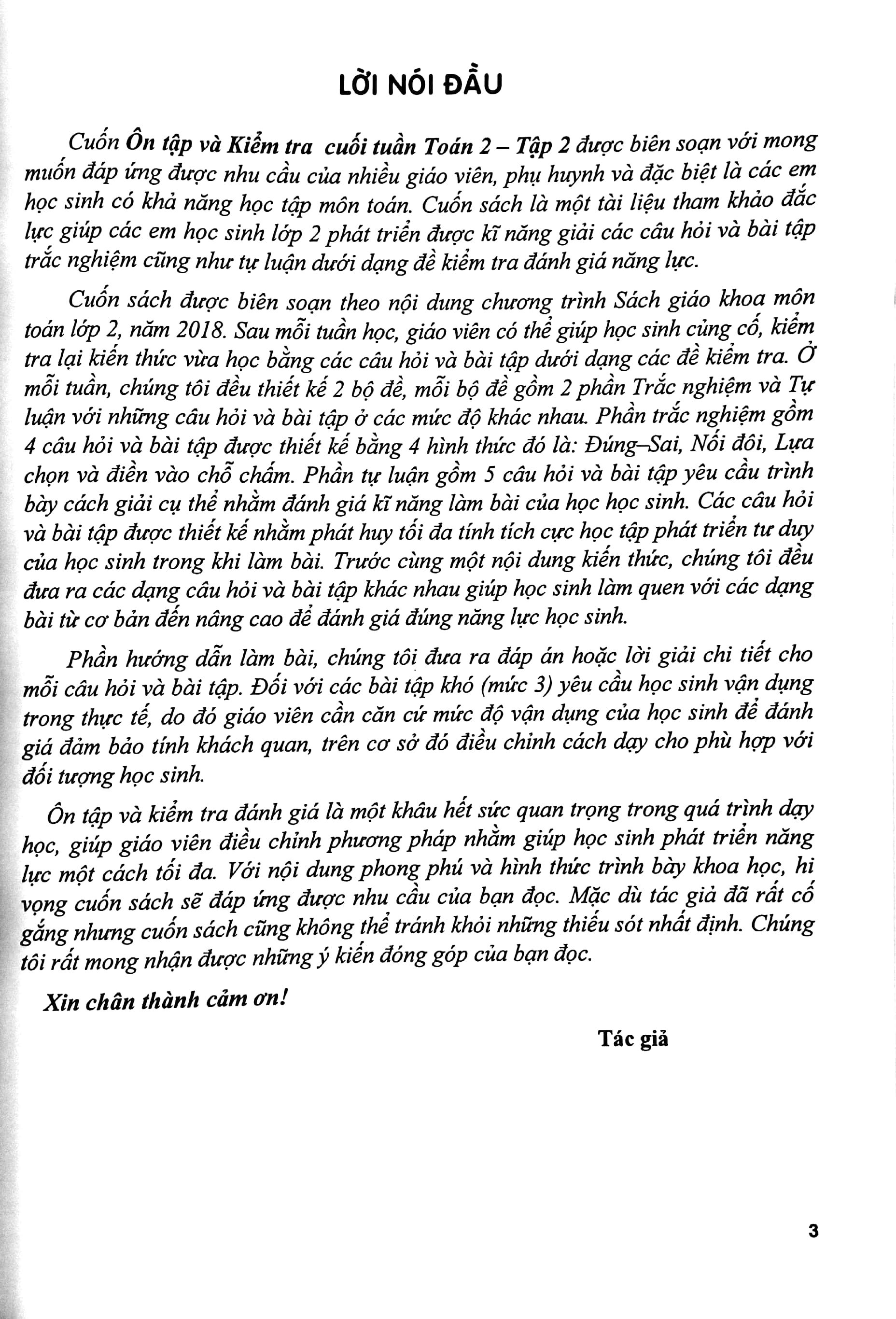 ôn tập và kiểm tra cuối tuần toán 2 - tập 2