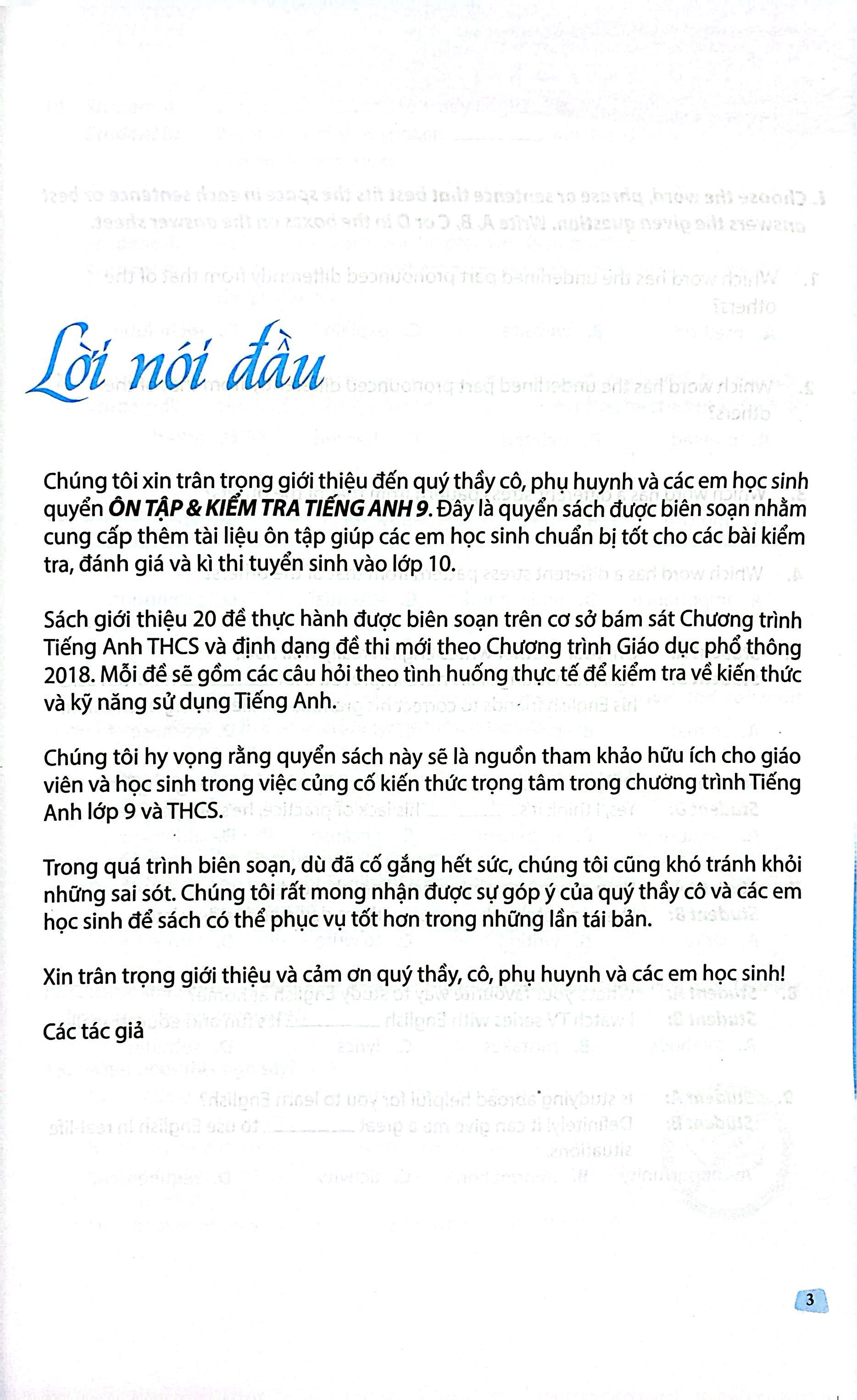 On Tap Va Kiem Tra Tieng Anh 9