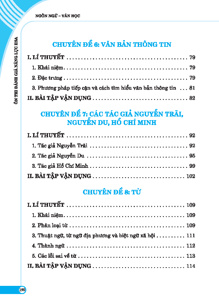 On Thi Danh Gia Nang Luc HSA Ngon Ngu-Van Hoc - Quyen 1 - Chuyen De Trong Tam