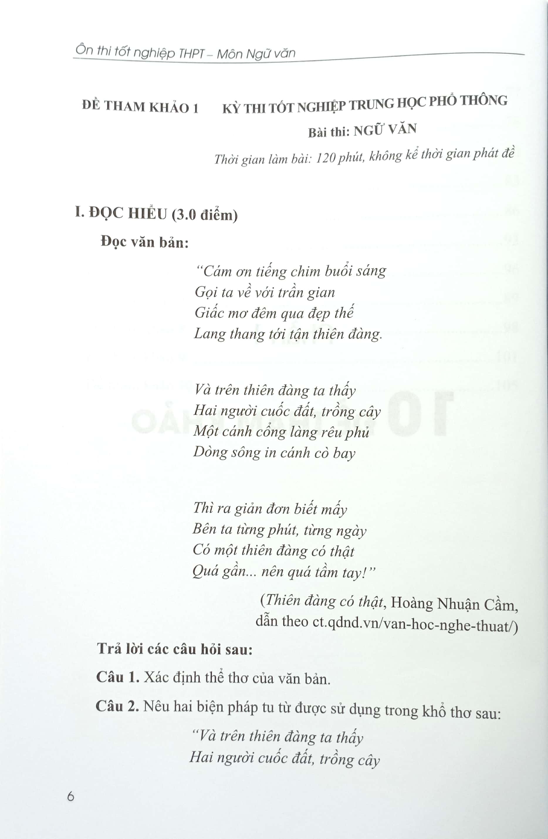 ôn thi tốt nghiệp thpt môn ngữ văn