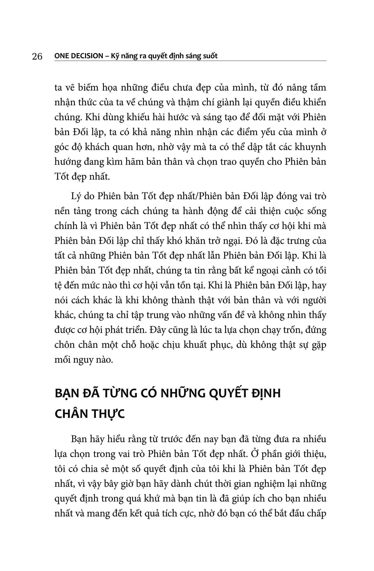 one decision - kỹ năng ra quyết định sáng suốt