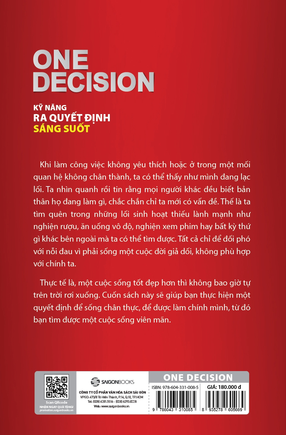 one decision - kỹ năng ra quyết định sáng suốt
