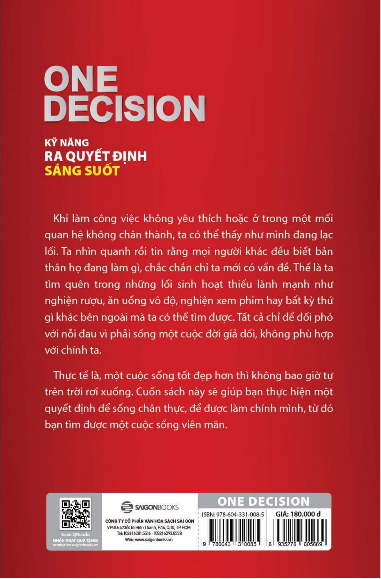 one decision - kỹ năng ra quyết định sáng suốt