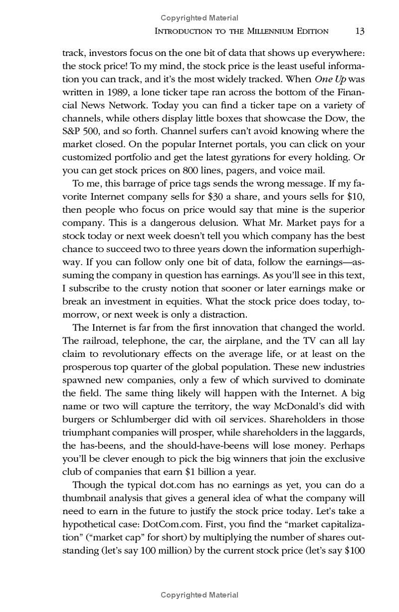 one up on wall street: how to use what you already know to make money in the market