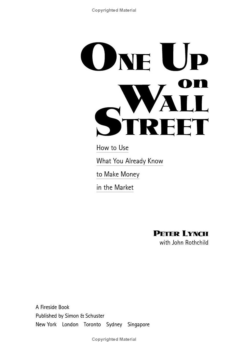 one up on wall street: how to use what you already know to make money in the market