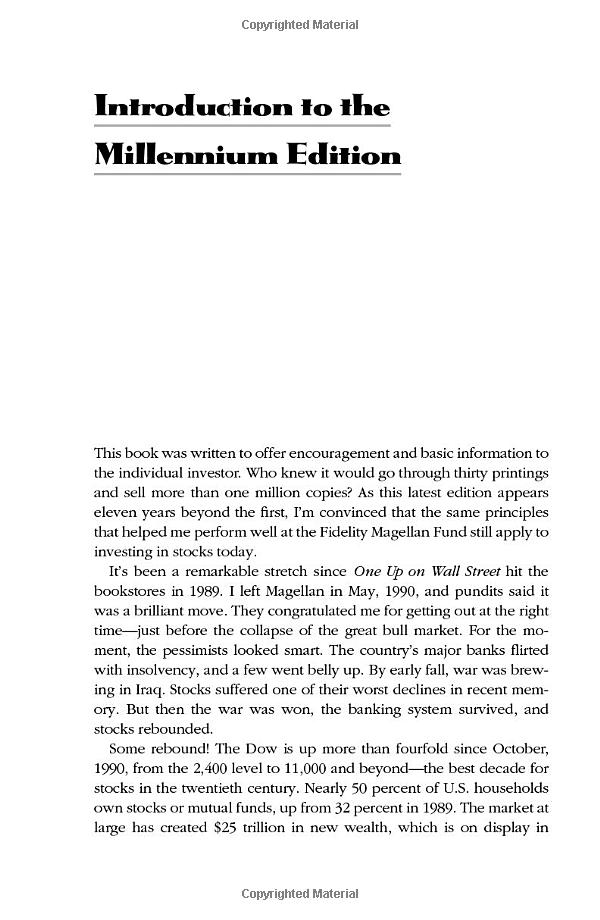 one up on wall street: how to use what you already know to make money in the market