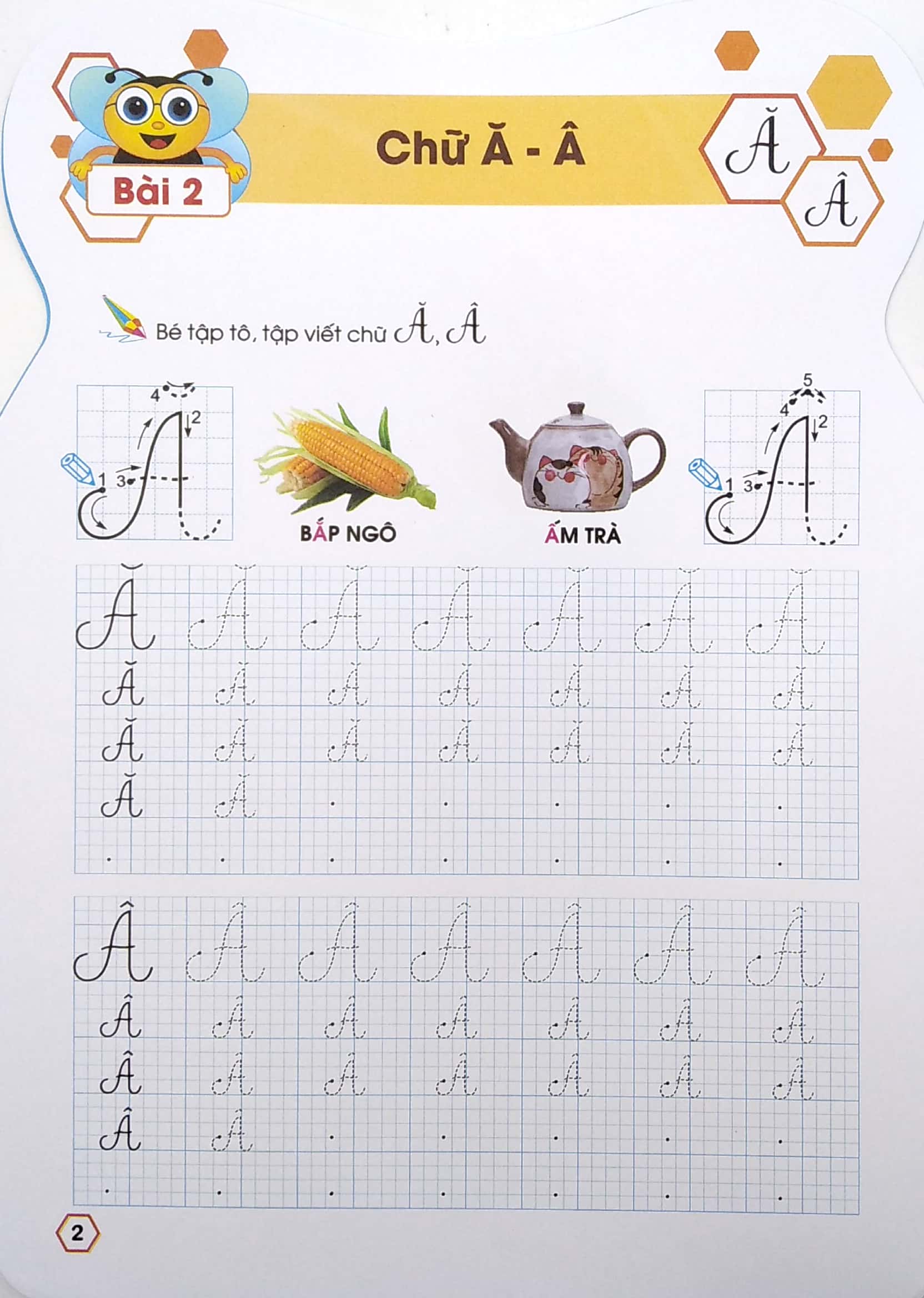 ong con chăm chỉ - tập tô chữ hoa