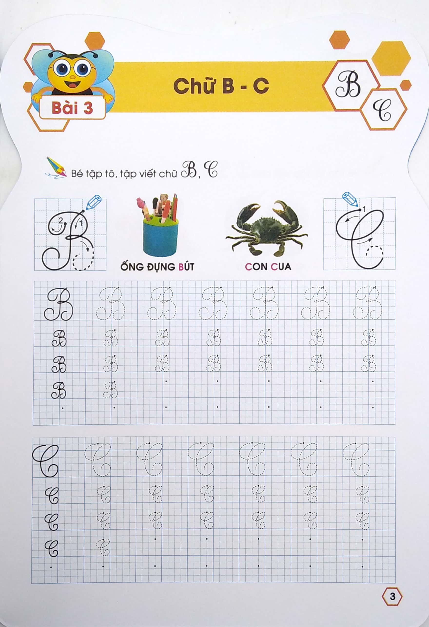 ong con chăm chỉ - tập tô chữ hoa