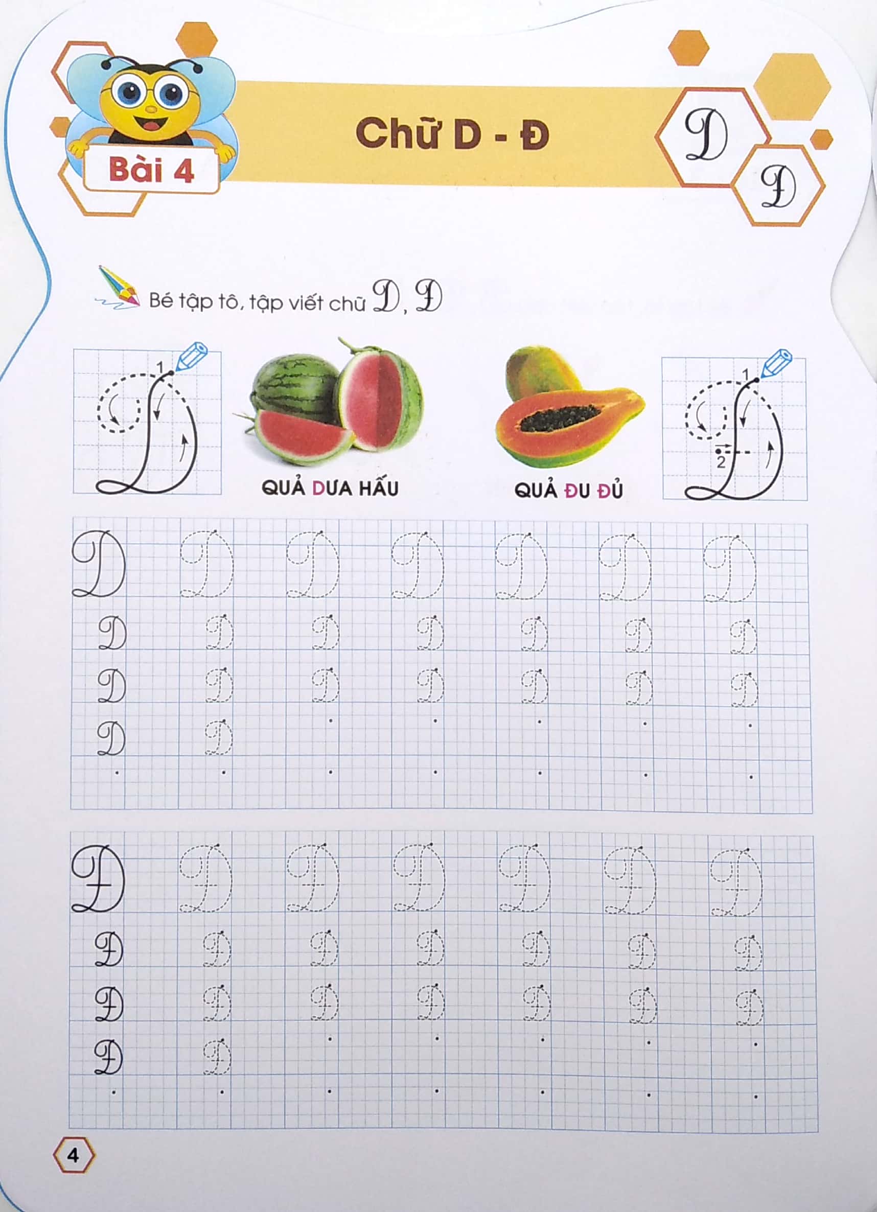 ong con chăm chỉ - tập tô chữ hoa