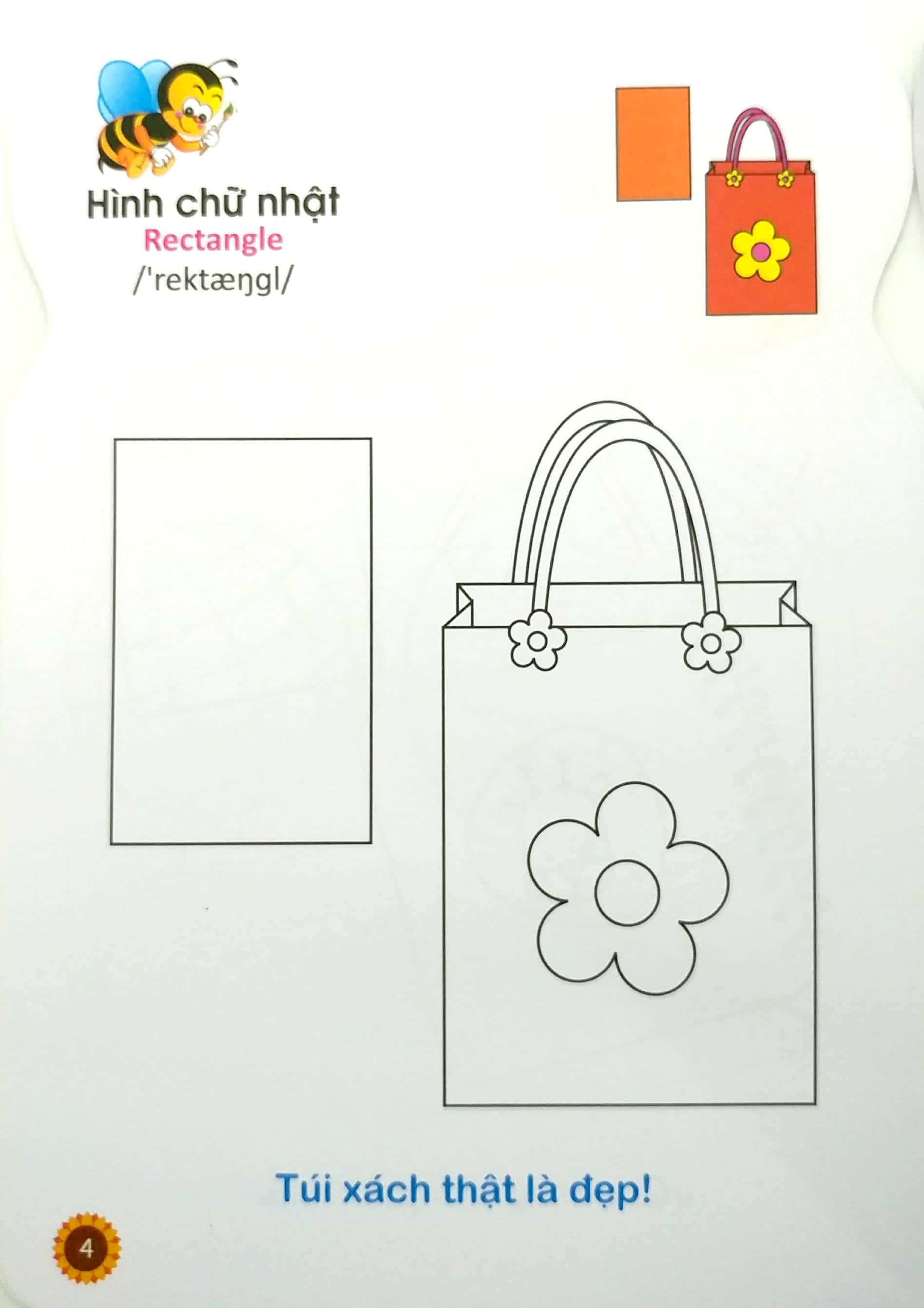 ong con chăm chỉ - tô màu hình dạng và đồ vật