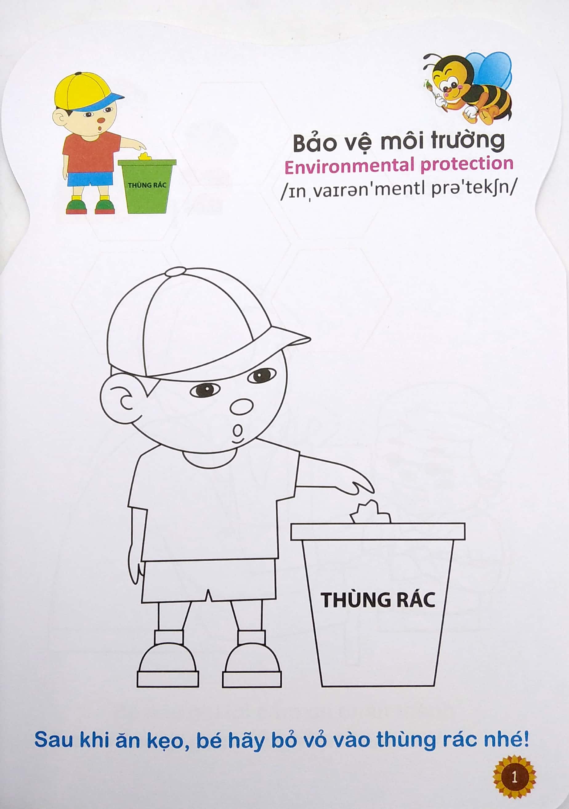 ong con chăm chỉ - tô màu kỹ năng sống cho bé