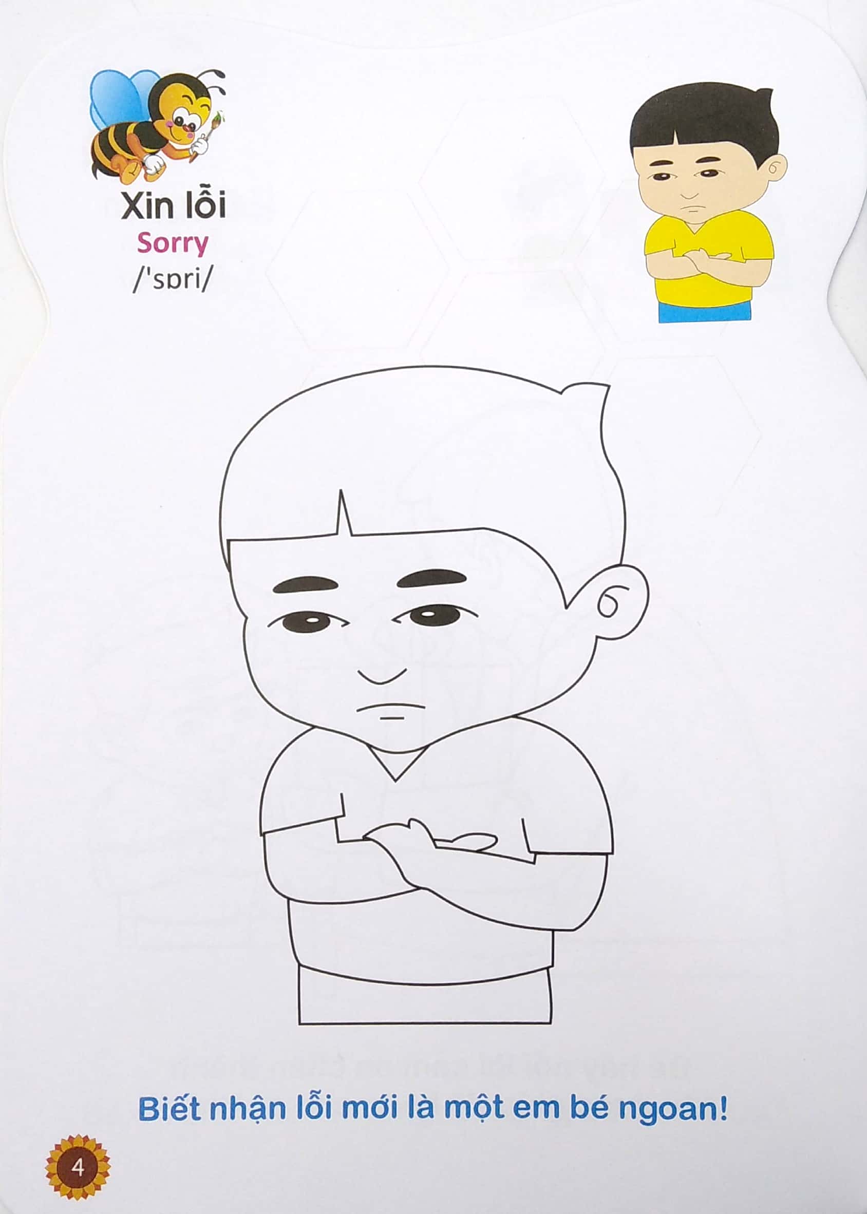 ong con chăm chỉ - tô màu kỹ năng sống cho bé