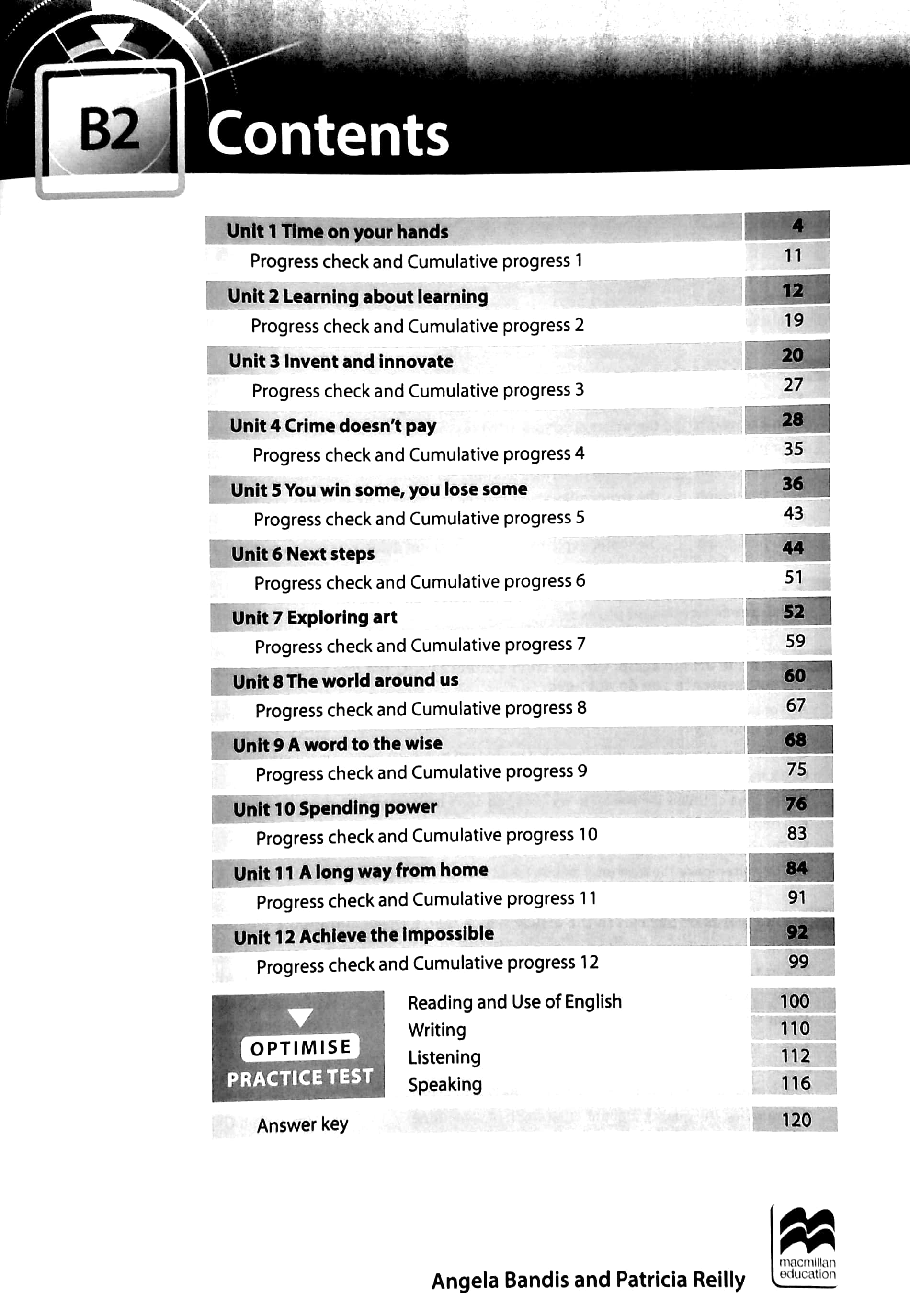 optimise level b2 workbook with key + online workbook