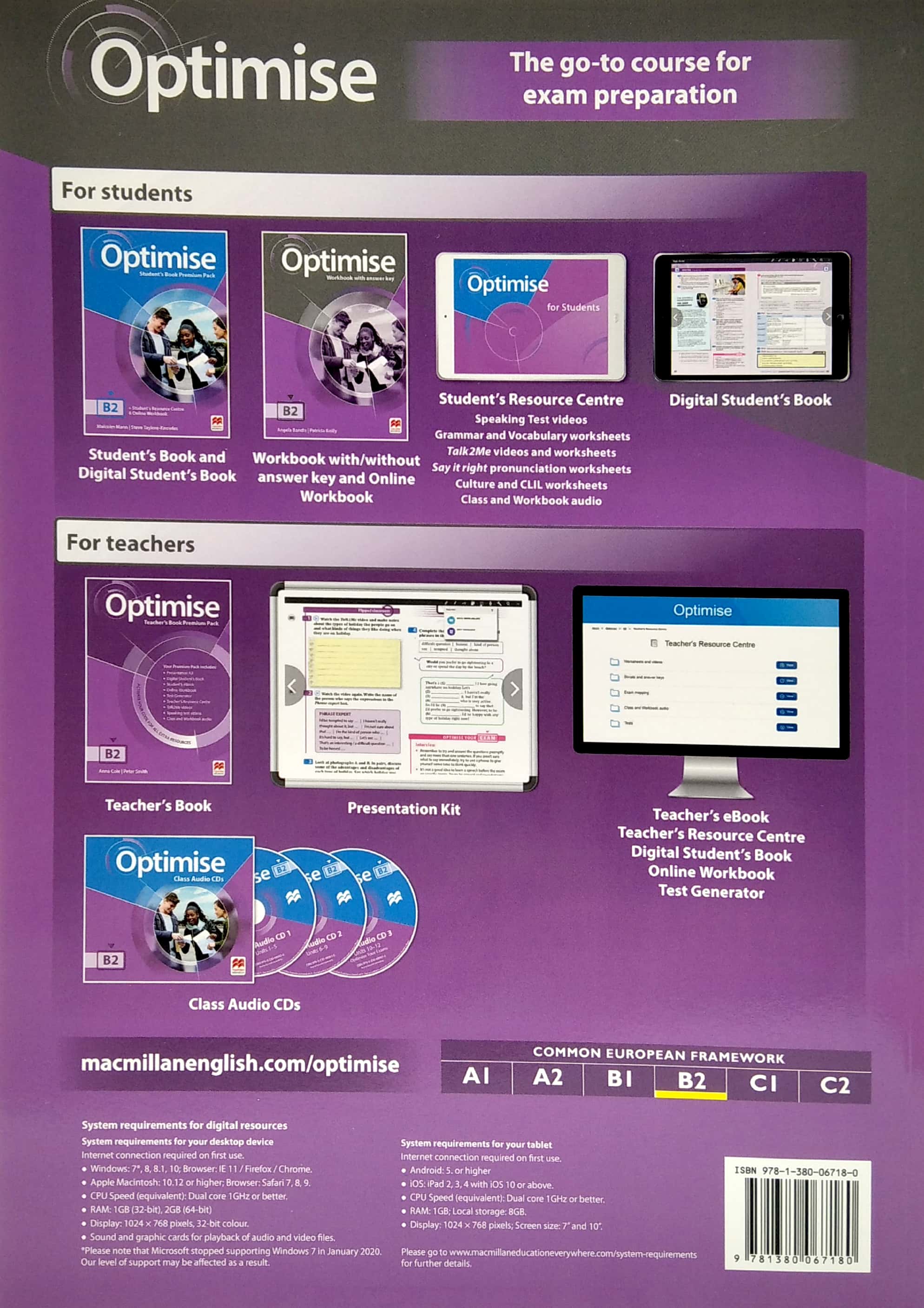 optimise level b2 workbook with key + online workbook