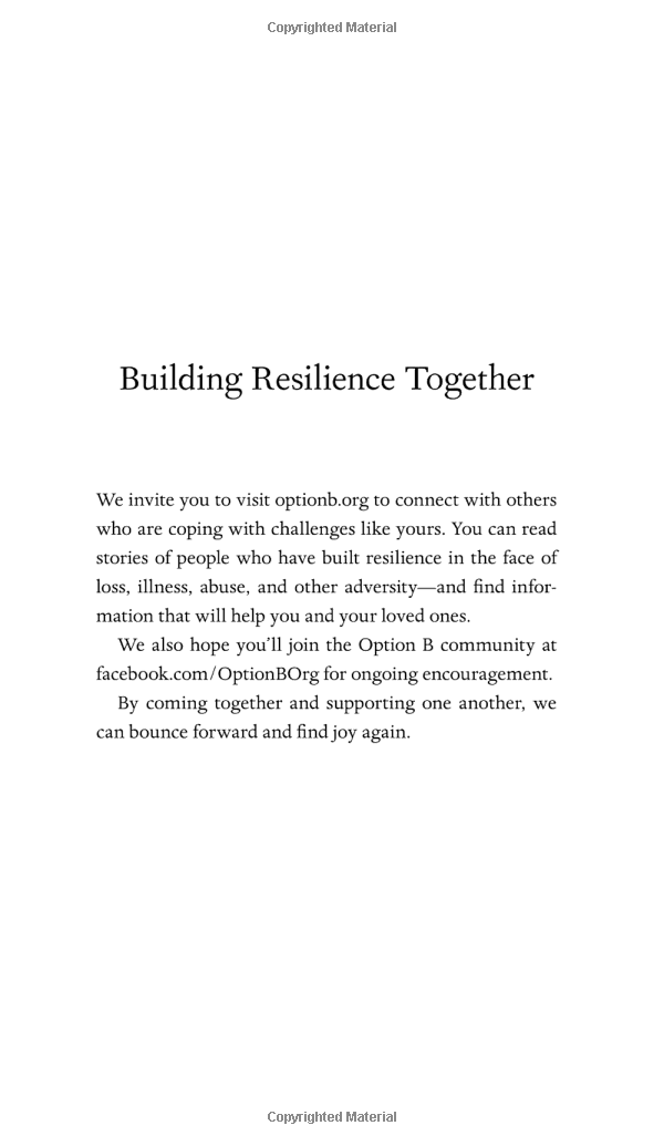 option b: facing adversity, building resilience, and finding joy