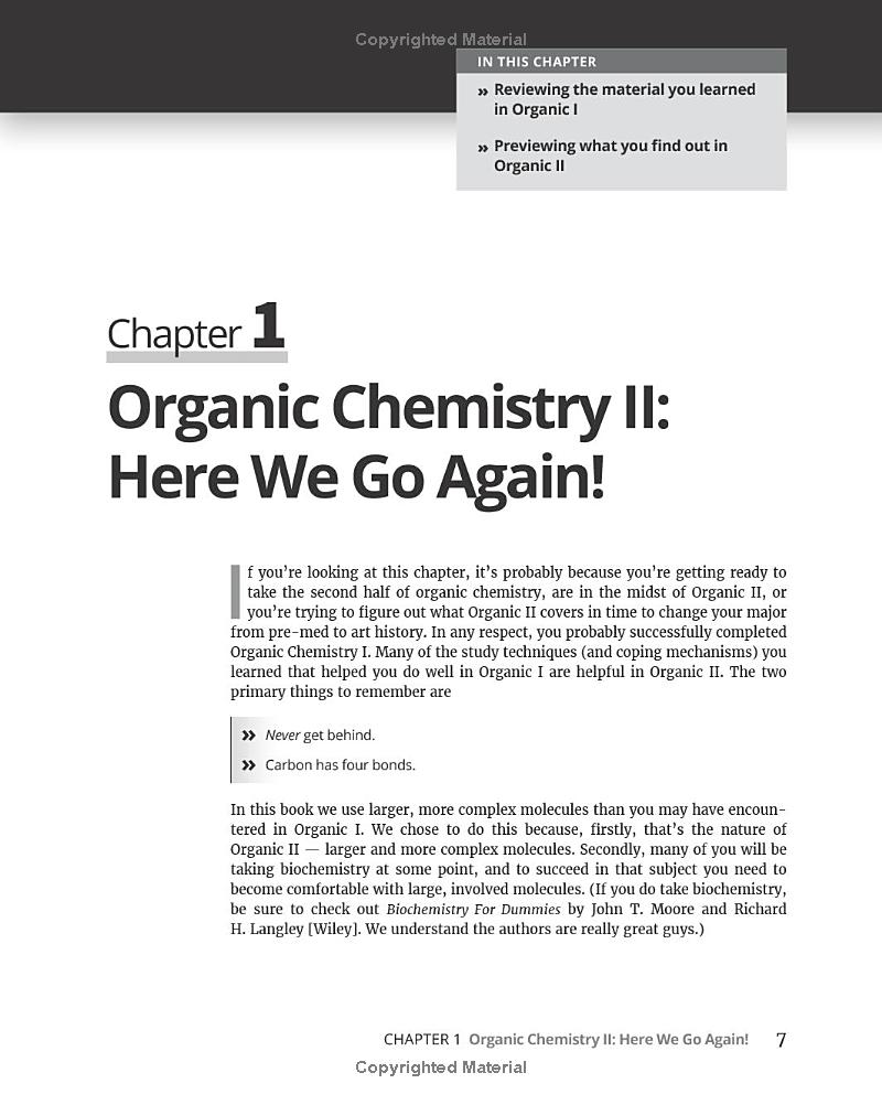 organic chemistry ii for dummies