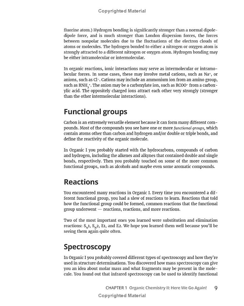 organic chemistry ii for dummies
