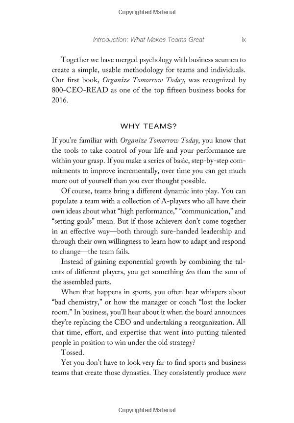 organize your team today: the mental toughness needed to lead highly successful teams