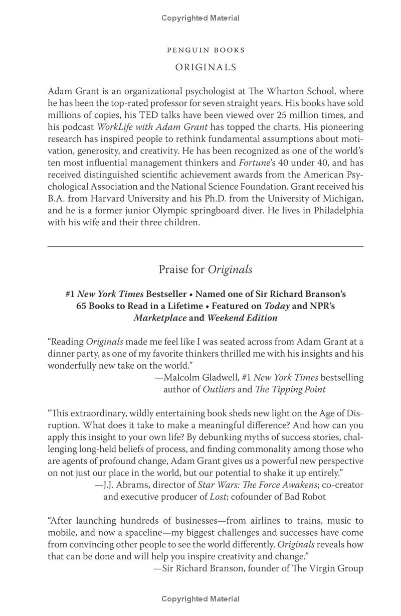 originals: how non-conformists move the world