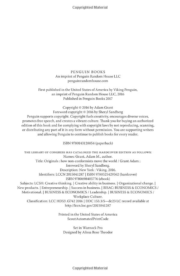 originals: how non-conformists move the world