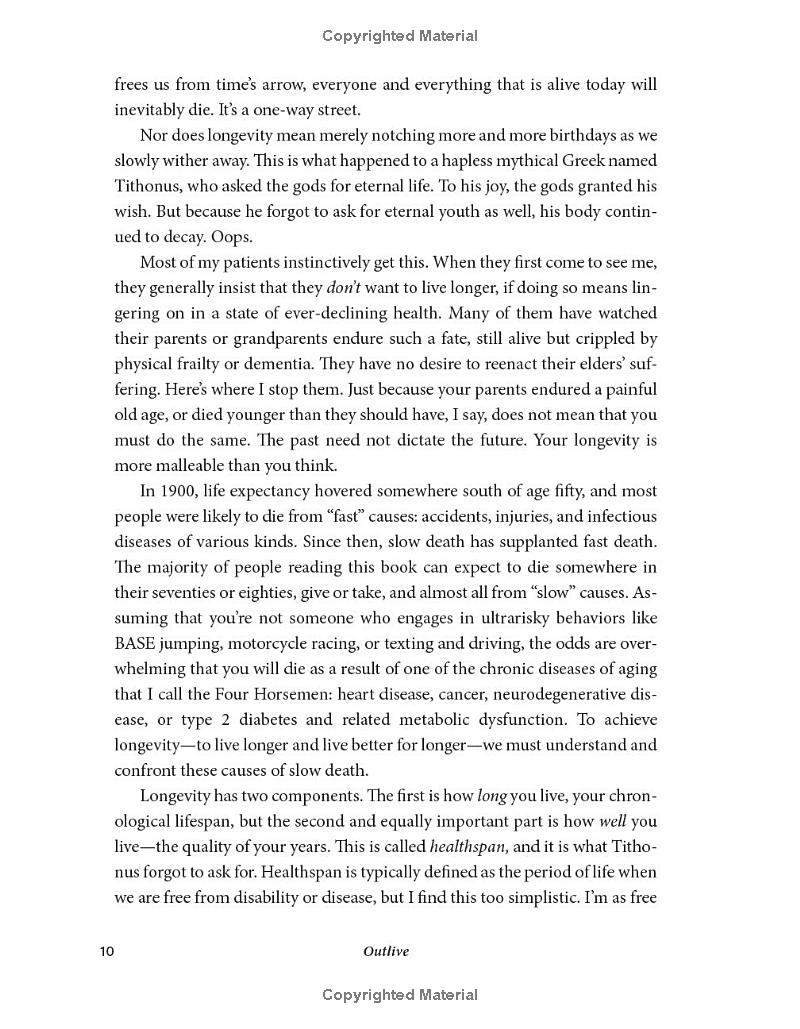 outlive - the science and art of longevity