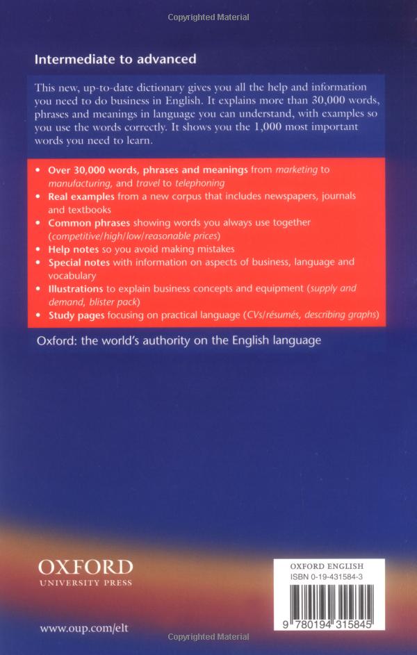 oxford business english dictionary for learners of english dictionary and cd-rom pack
