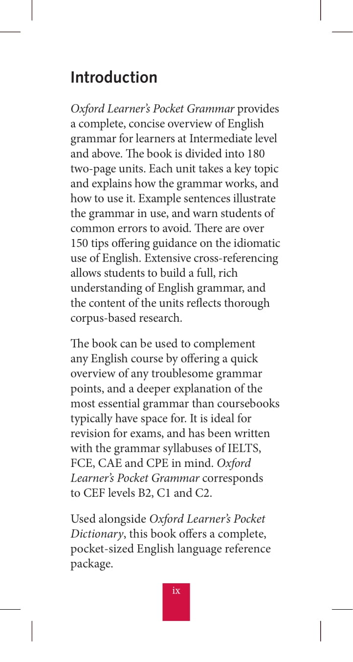 oxford learner's pocket grammar