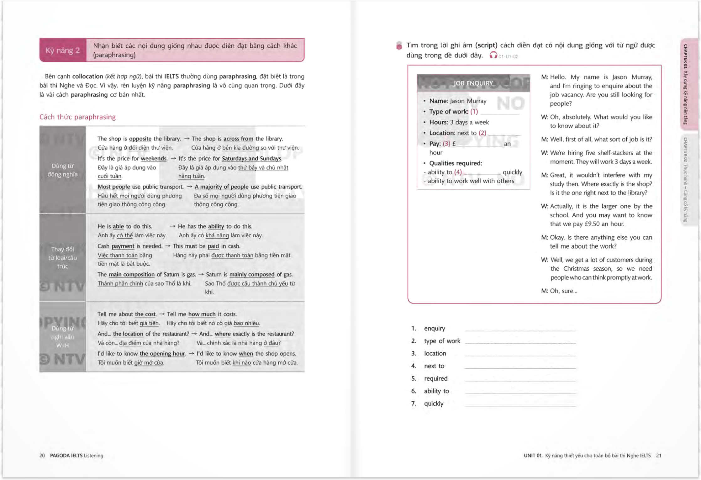 pagoda ielts listening