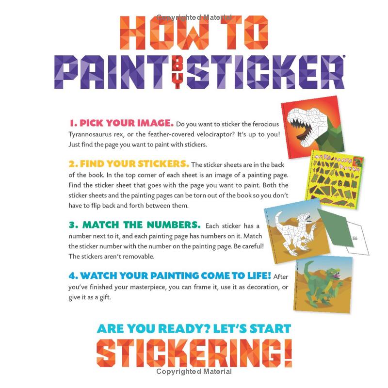 Paint By Sticker Kids: Dinosaurs: Create 10 Pictures One Sticker At A Time!