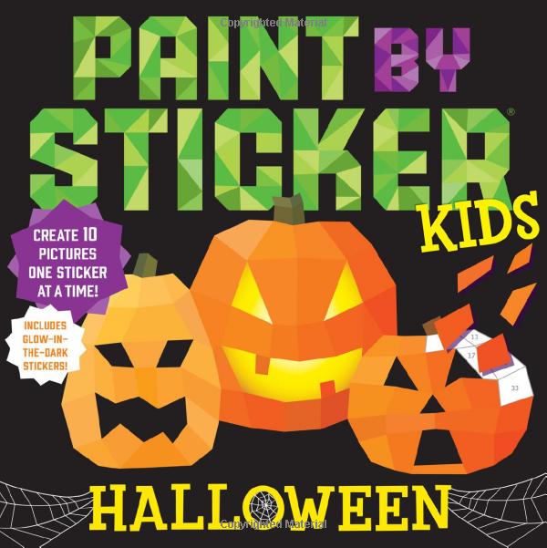 paint by sticker kids: halloween: create 10 pictures one sticker at a time!