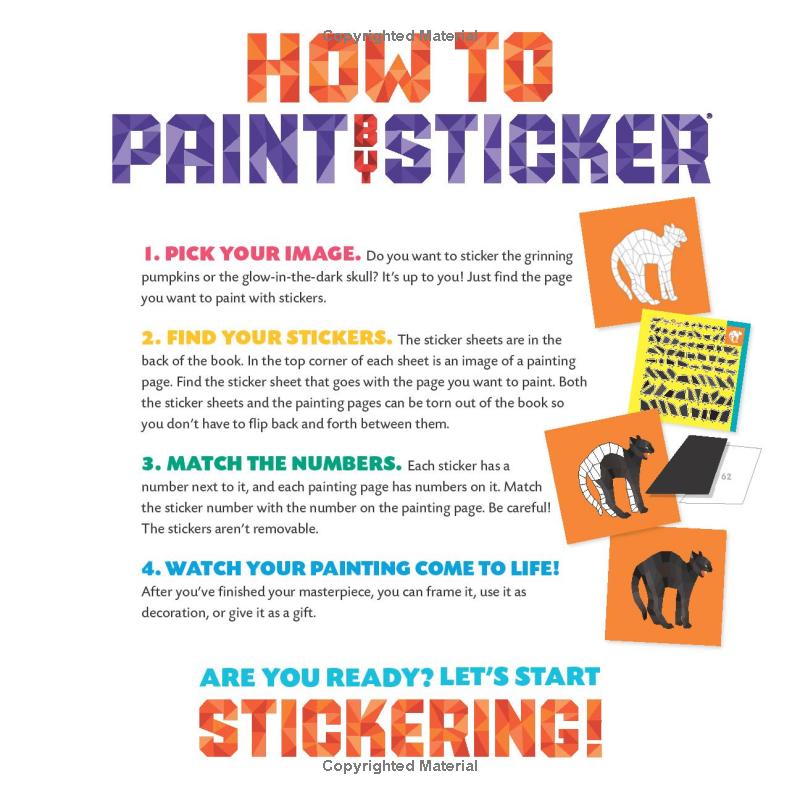 paint by sticker kids: halloween: create 10 pictures one sticker at a time!