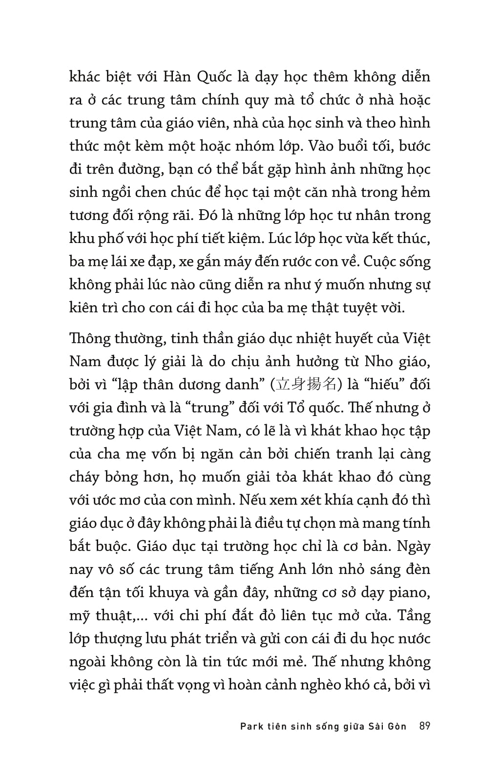 park tiên sinh sống giữa sài gòn