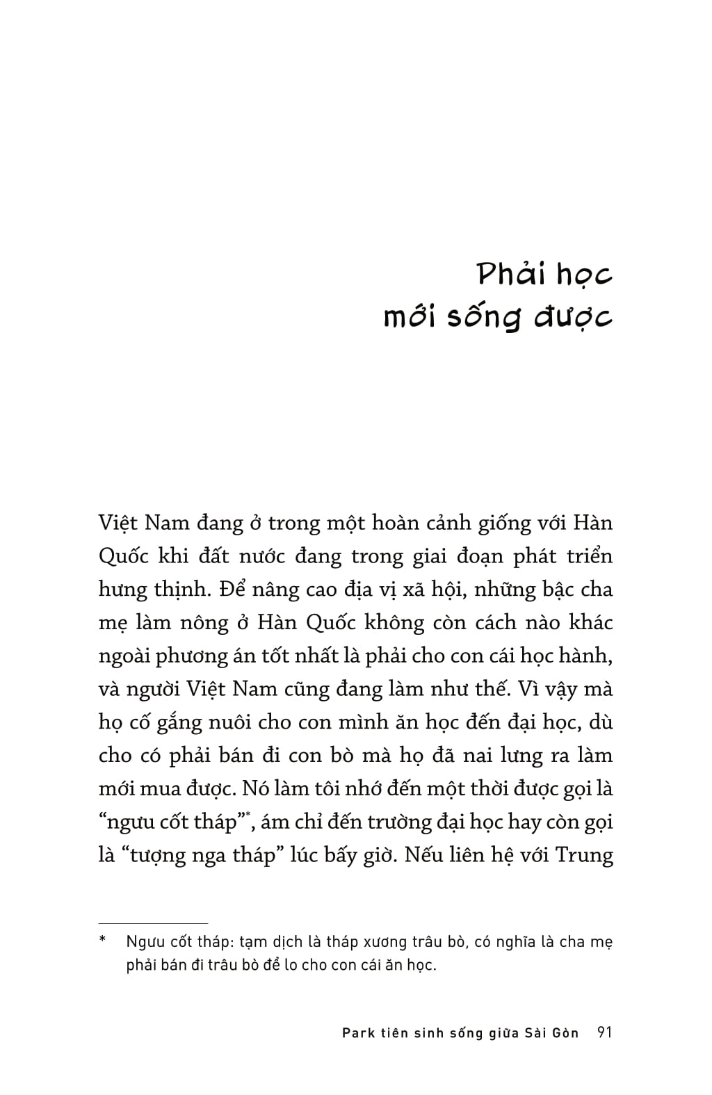 park tiên sinh sống giữa sài gòn